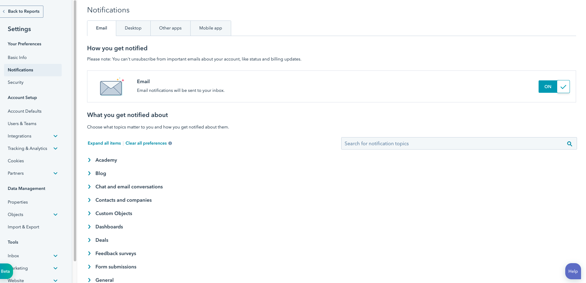 How do I configure HubSpot notifications for my Sales team?